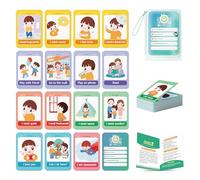 ALSOLIFE Cartes de communication pour autisme, cartes flash pour édition spéciale, retard de parole non verbal pour enfants, 52 images pour aide visuelle
