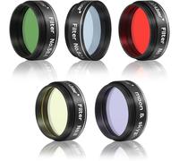 Alstar Kit de 5 filtres télescopiques de 3,2 cm avec filtres orange, vert, jaune, bleu et lune/Skyglow pour une meilleure clarté et résolution des observations planétaires