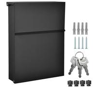 ALSTEN TECH Boîte aux lettres murale design sans compartiment à journaux - Noir mat RAL 9017 - Mini 30 x 23 cm