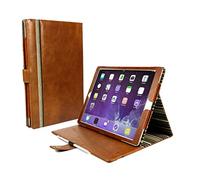 Alston Craig Slim Support Portefeuille Housse Étui Cuir Véritable (Vintage) Compatible avec Apple iPad Pro 12.9 2018 2020 - Marron