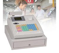 ALSUP Caisse enregistreuse,Caisse enregistreuse électronique avec 48 Touches,Tiroir Caisse et imprimante Thermique,Caisse enregistreuse à 8 LED digitales pour Les Petits commerces,White-220V