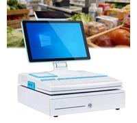 ALSUP Caisse Enregistreuse Intelligente AI Smart | 15,6" Écran Tactile LCD Système POS Tout-en-Un Wi-FI Double avec Impression Haute Vitesse pour Petites Entreprises White-8+256GB