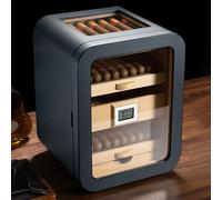 ALSUP Cave a Cigare Electrique Humidificateur à Cigare Intelligente Boite à Cigare Humidor a Cigares Affichage Numérique LED, avec Contrôle De Température Et De L'humidité C
