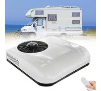 ALSUP Climatiseur 12V DC/climatiseur de Toit Ultra-Mince pour Voiture, Applicable aux monospaces, véhicules, Maisons, camions, véhicules agricoles, excavateurs, etc.,White-24V