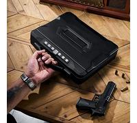 ALSUP Coffre-Fort biométrique pour Armes à feu, Coffre-Fort biométrique pour Armes à feu avec accès Rapide, Smart Handgun Safe Gun Lock Box, 2 clés de Secours