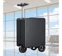 ALSUP Electric Luggage Valise Électrique, Valise Trottinette Aluminium, 36L, 13 Mph, Portée 12Km, Poids 9.5Kg Black