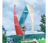 ALSUP Éolienne Verticale, Générateur d'énergie, Kit d'énergie Éolienne, 12V 24V 48V 3 Pales avec Contrôleur, Kit d'éolienne, pour Supplémentation Énergétique Domestique,12V-color