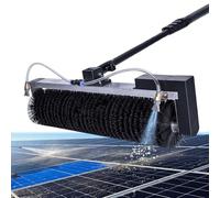 ALSUP Équipement De Nettoyage Photovoltaïque Professionnel, Kit Perche Alimentée en Eau avec Brosse Rotative 360°, Tige Extensible avec Tuyau D'Extension, pour Nettoyage Extérieur 7.5m/25ft