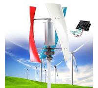 ALSUP Générateur Éolienne, Éolienne À Axe Vertical, Kit D'éolienne en Spirale à 3 Pales Éolienne à Axe Vertical à Usage Complet Autoconsomation avec Contrôleur 220V