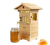 ALSUP Kit d'Apiculture pour Débutants, Ruche en Bois Cirée Complet avec Cadres, Extracteur de Miel et Fournitures Apicoles