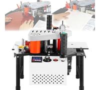 ALSUP Machine de Bordure de Bois Portable Double Adhésif, Placage de Chants Usine/Décoration, Courbe/Droit, Vitesse Réglable 5-10m/min White