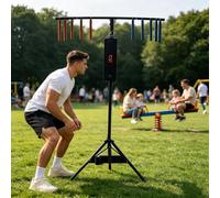 ALSUP Machine D'entraînement des Réflexes, Jeu De Bâtons À Attraper pour Coordination Œil-Main, 10 Bâtons, Trépied Réglable, Effets Sonores, pour Fêtes, Événements Et Usage Commercial Black