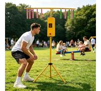 ALSUP Machine D'entraînement des Réflexes, Jeu De Bâtons À Attraper pour Coordination Œil-Main, 10 Bâtons, Trépied Réglable, Effets Sonores, pour Fêtes, Événements Et Usage Commercial Yellow