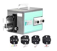 ALSUP Outil de sertissage pneumatique 1.3T Machine pneumatique de sertissage de cosses avec 4 Jeux de Matrices, dénudeur et pédale 0.5-0.8MPa Convient à Tous Les Types de cosses jusqu'à 16mm².