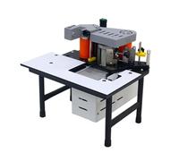 ALSUP Plaqueuse de Chants Portable Double Colle, Machine de Travail du Bois pour PVC/Bois, Courbe et Droit, Largeur 7-60mm Épaisseur 0,3-3mm, Vitesse Réglable White