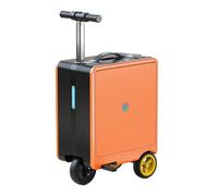 ALSUP Valise Cabine Aluminium Électrique, Valise Trottinette 2-en-1, 36L, Vitesse 13 Mph, Charge 150Kg, Bat-terie Power Bank Orange