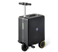 ALSUP Valise Intelligente Électrique avec Siège Intégré, Portable 36 L, Charge 120 kg, Bagage Cabine en Aluminium Black