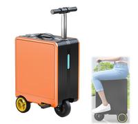 ALSUP Valise Intelligente Électrique avec Siège Intégré, Portable 36 L, Charge 120 kg, Bagage Cabine en Aluminium Orange