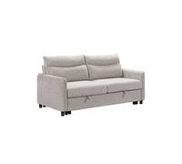 ALTAMIRA - Canapé 3 Places Convertible Tissu Gris Perle -
