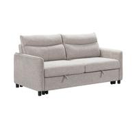 ALTAMIRA - Canapé 3 Places Convertible Tissu Gris Perle -