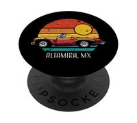 Altamira Mexico Voiture de Sport rétro Motif Coucher de Soleil PopSockets PopGrip Adhésif