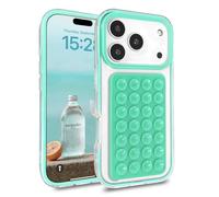 Altartar Coque pour iPhone 17 Pro Transparente Housse Clear Ultra Mince Silicone Souple Étui avec Ventouse Amovible Antichoc Pare Chocs TPU Bumper Case Cover 6.3,Bleu