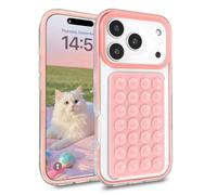 Altartar Coque pour iPhone 17 Pro Transparente Housse Clear Ultra Mince Silicone Souple Étui avec Ventouse Amovible Antichoc Pare Chocs TPU Bumper Case Cover 6.3,Rose