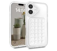 Altartar Coque pour iPhone 17 Transparente Housse Clear Ultra Mince Silicone Souple Étui avec Ventouse Amovible Antichoc Pare Chocs TPU Bumper Case Cover 6.3,Blanc