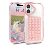 Altartar Coque pour iPhone 17 Transparente Housse Clear Ultra Mince Silicone Souple Étui avec Ventouse Amovible Antichoc Pare Chocs TPU Bumper Case Cover 6.3,Rose
