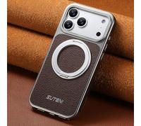 Altartar Étui de protection magnétique pour iPhone 13 avec support à 360° - Compatible avec Mag-Safe - En cuir - Antichoc - Protection magnétique pour appareil photo - Marron