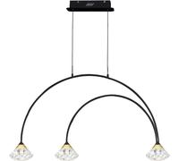 Altavola Design Tiffany lampe suspendue 3x3 W noir-transparent-doré LA059/CL1_black