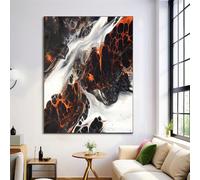 ALTCIRNMD Bordeaux Texture Tourbillonnante Tableau Moderne Sur Toile, Fractale De Mandelbrot Salon D'Hôtel Décoration D'Entrée Murale 80X120Cm, Sans Cadre