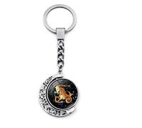 ALTCIRNMD Capricorne Lumineux Zodiaque Symbole Porte-Clés - Double Side Verre Astrologique Signe Porte-Clés Collection,Leo Bélier Porte-Clés Couples Porte-Clés Cadeaux Constellation Accessoires