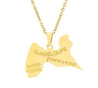 ALTCIRNMD Carte Colliers pour Unisexe,Guadeloupe,France Carte Pendentif Colliers Guadeloupe,France Bijoux Cartes Accessoire Patriotique Ornement Patriotique Charm Bijoux,Jaune,50Cm