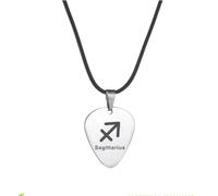 ALTCIRNMD Collier Constellation Pour Homme, Collier Pendentif Médiator De Guitare Gravé Avec Des Symboles D'Horoscope 12 Cadeaux De Signe Du Zodiaque Pour Femmes Hommes, Sagittaire