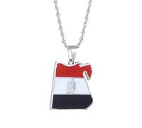 ALTCIRNMD Egypte Carte Pendentif Collier Egypte Carte Colliers pour Femmes Hommes Egypte Continent Collier Egypte Carte Bijoux Dainty Pendentif Collier Cadeau pour Filles Garçons,Blanc,50Cm