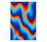ALTCIRNMD Grand Lignes Ondulées Bleu-Orange Tableau Decoration Murale Abstrait Et Dynamique Impression Sur Toile Peinture Sur Toile Maison Décoration Pour Salon Chambre Cuisine,Sans Cadre 50X70Cm
