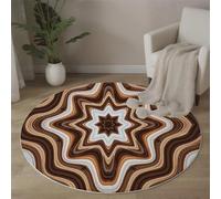 ALTCIRNMD Grande Rond Tapis Coussinets Musique De Guitare Illustrations D'Instruments De Musique Rouge Jaune Tapis pour Chambre, Salon, Cuisine, Salle À Manger Protecteurs, Ø 180Cm