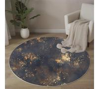 ALTCIRNMD Grande Rond Tapis Coussinets Vagues Psychédéliques Style Rétro Années 70 Rouge Orangé Tapis pour Chambre, Salon, Cuisine, Salle À Manger Protecteurs, Ø 100Cm