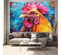 ALTCIRNMD Grande Tapisserie Coq Coloré Tapisseries Peinture À L’Huile Animale Abstraite Pour Enfants Tenture Murale Pour Chambre Salon Dortoir Art Home Decor Polyester 40X60 Pouces (100X150Cm)