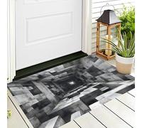 ALTCIRNMD Gris Espace Tridimensionnel Paillasson,Salle De Bain Tapis De Porte Avant Décoratif Intérieur Sol Arrière D'Entrée Géométrie Solide for Entrée Extérieure De Porche,80X120Cm