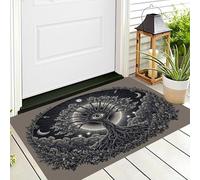 ALTCIRNMD Impression 3D De Paillassons Blanc Cassé Arbre Soleil Lune Plantes Psychédéliques pour Salon Couloir Tapis De Pied Porte Entrée Longs Cuisine Salle De Bain Tapis Décor À La Maison,70X100Cm
