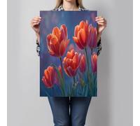 ALTCIRNMD Impression Sur Toile Tulipe Ensoleillée Tableau Affiche Decoration Murale Image Sur Toile Ombre Lumineuse Onirique Tableau Salon Salle De Lecture, 50X70Cm