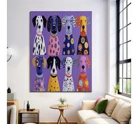 ALTCIRNMD Impression Sur Toile Violet Chien Coloré,Tableaux Animaux De Mary Blair Affiches Murale Art Toile Tableau Peinture Salon Intérieur Decoration De La Maison 30X40Cm Sans Cadre