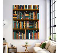 ALTCIRNMD Jaune Livres De Bibliothèque Tableau Moderne Sur Toile, Art Médiéval Salon D'Hôtel Décoration D'Entrée Murale 50X70Cm,Sans Cadre