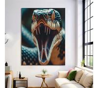 ALTCIRNMD Noir Serpent Féroce Impressions Sur Toile Sans Cadre Pour Chambre D'Enfant Fille Ou Garçon,Chambre Posters Décoratifs Muraux,Faune Décoration Murale 50X70Cm