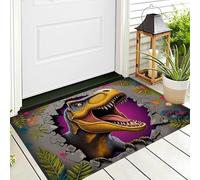 ALTCIRNMD Paillasson De Bienvenue Couleur Tyrannosaure des Murs,Tapis De Salle De Bain Porte D'Entrée,Animaux Graffitis Intérieur Décoratif Tapis De Sol,pour Porte Avant Et Arrière,Garage 70X100Cm