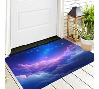 ALTCIRNMD Paillasson De Bienvenue Porte D'Entrée,Intérieur/Extérieur,Bleu-Violet Nuages du Ciel Étoilé Paysage Fantastique,Petit Tapis De Salle De Bain,Antidérapant,pour Cuisine Couloir,50X80Cm