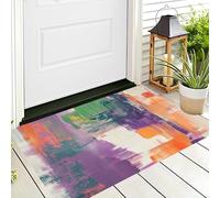 ALTCIRNMD Paillasson De Bienvenue Porte D'Entrée,Intérieur/Extérieur,Violet-Vert Architecture Urbaine Art Abstrait,Petit Tapis De Salle De Bain,Antidérapant,pour Cuisine Couloir,70X100Cm