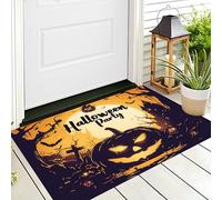 ALTCIRNMD Paillasson D'Entrée Intérieur Et Extérieur,Halloween Couleur Orange Citrouille d'arbre Illustration Paysage Facile À Nettoyer,70X100Cm Toutes Saisons pour Entrée Extérieure